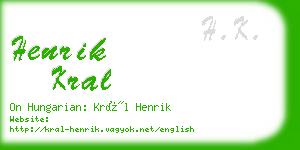 henrik kral business card